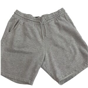 H&M Jersey Knit Sweat Shorts Mens Grey Large Regular Fit Cotton Blend Casual